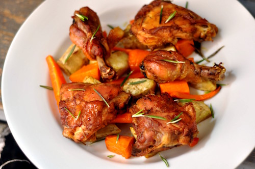 Roasted Chicken with Potatoes and Carrots