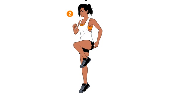 Running Knee Raises - step 2