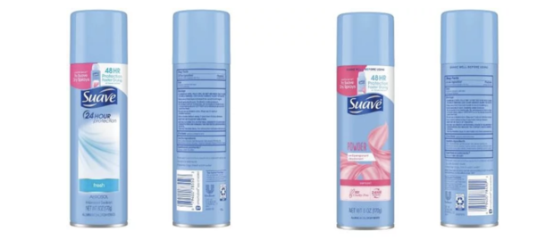 Two Suave Deodorants Recalled Over Dangerous Chemical