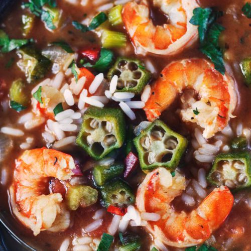 okra gumbo with shrimp
